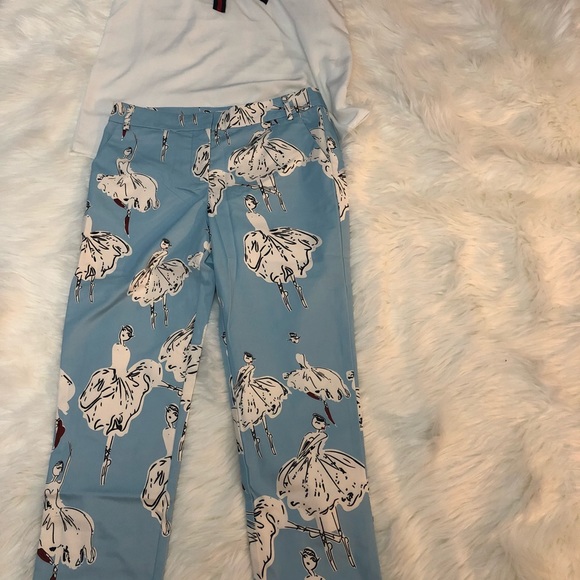 Print light blue pants - Picture 4 of 4